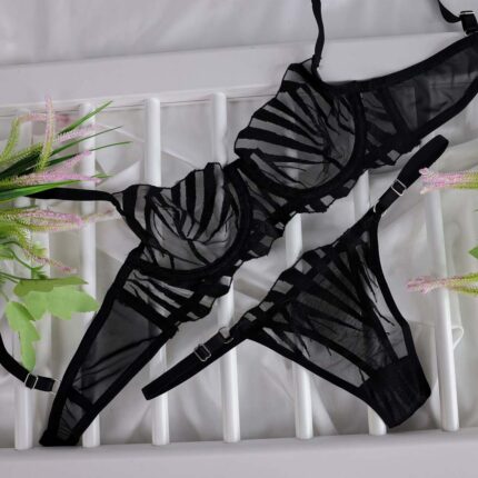 Kadın Balenli Zebra Sütyen Bralet Takımı